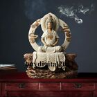 43 Cm Pottery Wucai Porcelain Meditation Guanyin Kwan-Yin Bodhisattva Buddha