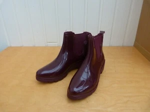 Próximo Nuevo Rojo Profundo Brillante Botines Botas de Agua Talla 5 {38} PVP: £26. - Imagen 1 de 5