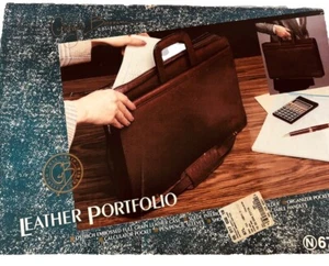Vintage Giorgio Bernini handgefertigtes Lederstrauß geprägtes Zwickelportfolio - Bild 1 von 12