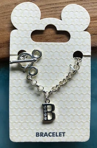 Bracelet Jewelry Bijoux Mickey Disneyland Paris New Neuf Lettre Letter B Argenté - Picture 1 of 3