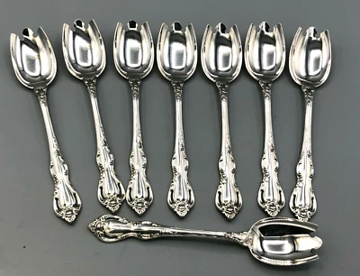 Juego de 8 Tenedores de Helado Provincial Español por Toalla Plata de Ley 5 7/8" Foto 1 de 3