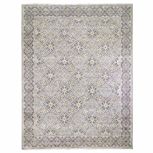 Alfombra anudada a mano con medallones inspirados en mogoles de gran tamaño 12'x15'5" R59154 - Imagen 1 de 12