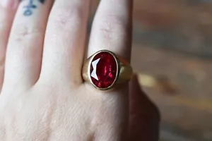 Natural Red Ruby Ring 925 Sterling Silver Ring For Men Gift Valentine Ring - Picture 1 of 5