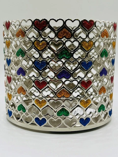 Bath & Body Works Corazones Arco Iris 3 Mechas Candelabro Manga Brillo Multicolor Foto 1 de 1