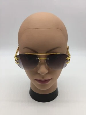 豹头男女通用时尚飞行员金色太阳镜灰色镜片 — 第 1/4 张图片