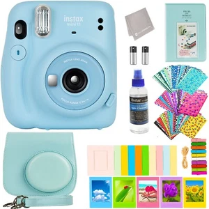 Fujifilm Instax Mini 11 Instant Camera+ 10 PC Accessory Kit - Sky Blue Camera - Picture 1 of 8