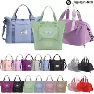 Women Sports Tote Duffle Bag Large Capacity Folding Waterproof Travel School Bag - Picture 1 of 34