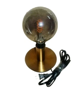 IKEA Isbark Modern 4" Steel Table Lamp With Rollsbo 5" E26 Globe Light Bulb - Picture 1 of 8