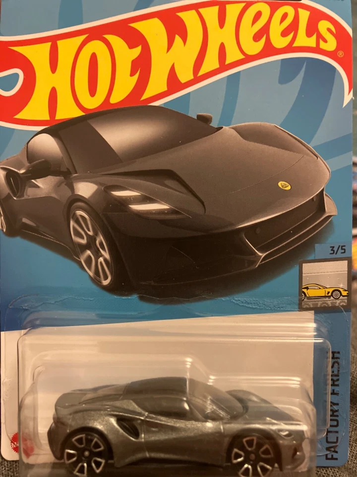 HOT WHEELS 2023 LOTUS EMIRA HW EXOTICS GREY METALLIC  121/250 RARE LONG CARD - Image 1 of 1