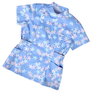 Floral Nurse Uniform Women Short Sleeve Hairdressing Clothes Woman - Picture 1 of 12