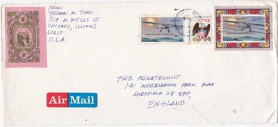 1977 USA oversize cover sent from Chicago Ill to Sheffield England - Image 1 of 2