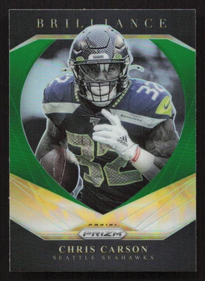 2020 Panini Prizm Chris Carson Brilliance Prizms Green #15 Card - Image 1 of 2