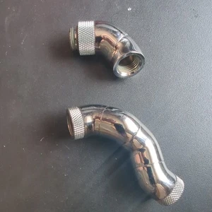 Brouette G1/4 Mâle Rotatif à Double Rotatif 90 Degrés Femelle - Brillant Bitspower Argent - Photo 1/1