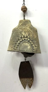 Vintage Artist Signed Aluminum Clay ? Wind Bell Chime 21” Length - Picture 1 of 9