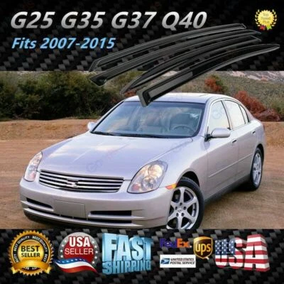 Para INFINITI G25 G35 G37 Q40 2007-2015 NUEVO Visera de ventana Ventilación Lluvia Deflectores solares Foto 1 de 4