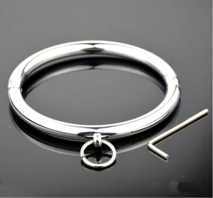 Lockable Metal Neck Fixation Restraint Collar Stainless Steel Slave Collar Ring - Picture 1 of 3