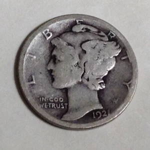 1921 D Mercury Dime 10 Cents cd - Picture 1 of 2