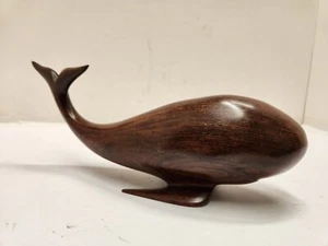Vintage Ironwood Whale Long Hand Carved Wooden Figure 12” (shelf4) - Picture 1 of 12