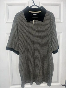 BNWT Men’s Hippo Golf Polo Shirt Medium Black White - Picture 1 of 9