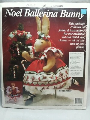 Christmas Ballerina Bunny Fabric Panel Noel New Vintage Holiday Daisy Kingdom - Image 1 of 4