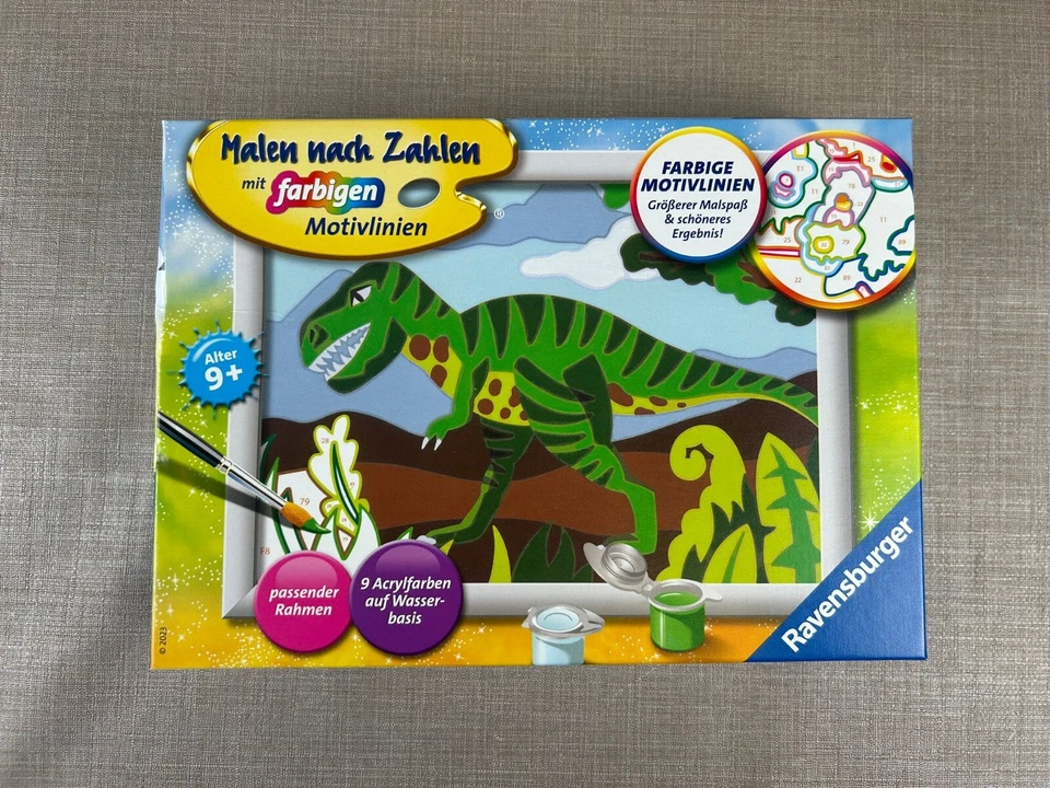 Ravensburger Malen nach Zahen, Acryfarbe inkl. Rahmen, Dinosaurier - Bild 1 von 1