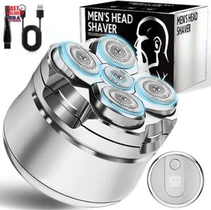 Electric Head Shaver for Bald Men Waterproof Cordless Razor Wet/Dry Rechargeable - Picture 1 of 12