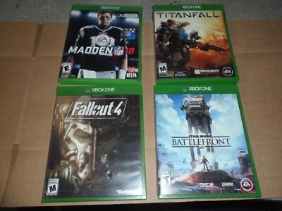 Lote de 4 juegos de Xbox One MADDEN 2018, FallOut 4, Star Wars Battlefront, Titanfall Foto 1 de 4