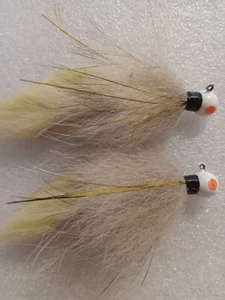Smoo's Custom Jigs (3) 1/4 Oz. Rabbit/Badger Zonker Hair Jigs Light Ginger *555 - Picture 1 of 1