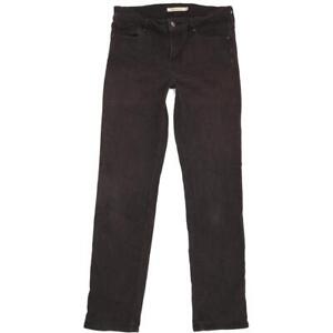 Levi's 714 Women Charcoal Straight Slim Stretch Jeans W29 L30 (71164)