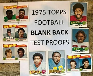 1975 Topps Football TEST PROOFS - SCARCE! $5.99 ea. BLANK BACK - Picture 1 of 7