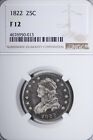 1822 Capped Bust Quarter NGC F12 Super Nice, Rare Piece AHHM