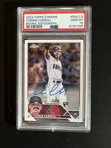 2023 Topps Chrome Rookie Autograph Corbin Carroll PSA 10 Gem Mint - Picture 1 of 2