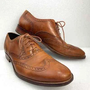 Cole Haan Wingtip Leather Brogues Lace up Dress Shoes - Men's 10.5 - Picture 1 of 11