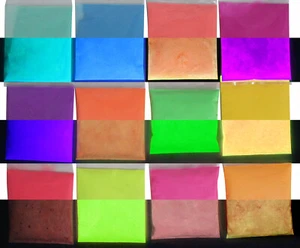 POLVOS PIGMENTARIOS Brillan en la Oscuridad 4oz DÍA VISIBLE ahora disponibles en 9 Colores Neón - Imagen 1 de 6