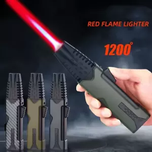 Metal Windproof Butane Gas Powerful Red jet Flame Torch Lighters Portable Outdoo - Picture 1 of 22
