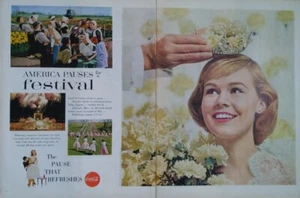 1959 vintage Coca-Cola print ad, America pauses for a festival - Picture 1 of 1