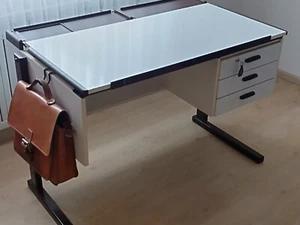 Moll Kinder-/Jugend-Schreibtisch, höhenerstellbar, Arbeitsplatte zum Kippen,weiß - Bild 1 von 18