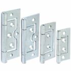 Chrome /Silver / Zinc Flush Hinges Cabinet Door Cupboard Toy Box Various Sizes !