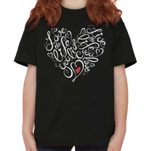 Love The Life You Live Inspiration Positive Girls Youth Crewneck T Shirts Tees - Picture 1 of 9