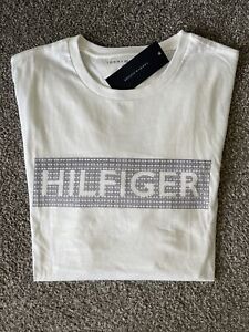 Tommy Hilfiger Mens White Abstract Graphic Tee (L)