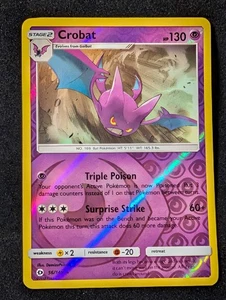 Crobat 56/149 - SM Base Set Reverse Holo LP Pokemon TCG - Picture 1 of 2