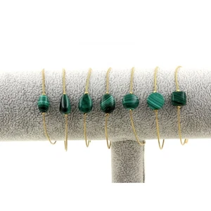 Braccialetto IN Acciaio Dorato Inossidabile 1 Perla Malachite. IN Francia - Foto 1 di 37