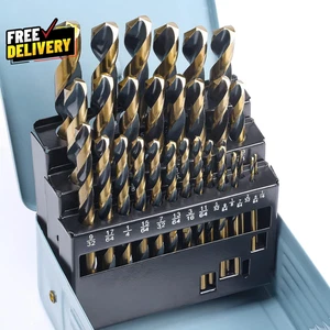 29Pcs Drill Bit Set 135 Degree Tip High Speed Steel with Black and Gold F...... - Picture 1 of 7