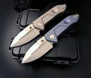 New D2 Steel Blade Full TC4 TITANIUM Handle Survival Pocket Folding Knife ER07 - Picture 1 of 7