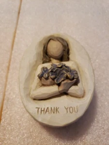 Thank You Oval Ceramic Keepsake Box 3.5x2.5 Willow Tree by Demdaco-Susan Lordi- - Picture 1 of 6