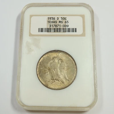 1936 D NGC MS64 - Silver Texas Commemorative Half Dollar 50c US Coin #53101A - Image 1 of 2
