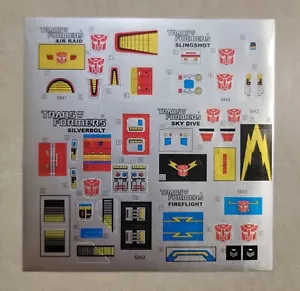TRANSFORMERS G1 SUPERION GIFTSET LABELS NEW! AUTOBOT AERIALBOTS DECALS LABELS - Picture 1 of 2