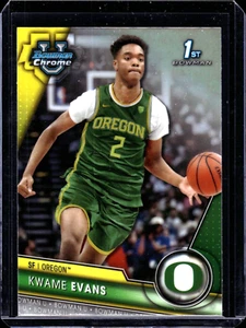 Kwame Evans Oregon - 2023-24 Bowman University Chrome #66 rifrattore 1° Bowman - Foto 1 di 2