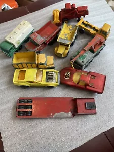 Vintage Lesney Matchbox Lot of 10 Made in England Vehicles And Trailer - Picture 1 of 5