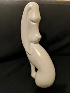 Hound Dog Statue Figure Ceramic 8" Dachshund signed Russ 63 MCM White - Picture 1 of 7